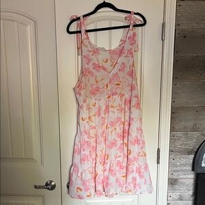 Floral Tie Sleeve Boutique Dress